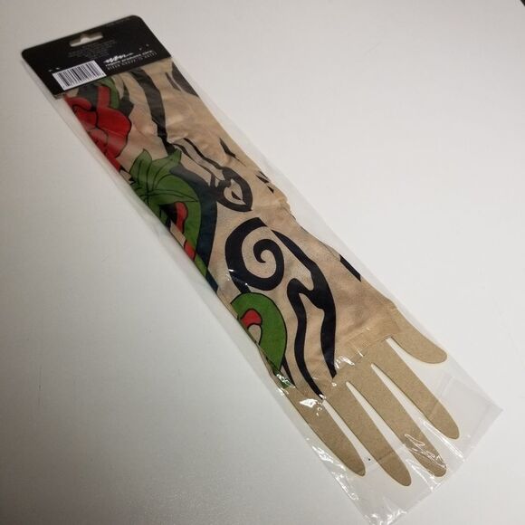 TATTOO Sleeves 2 Pack Set One Size Adult Red Roses NWT - Picture 3 of 3